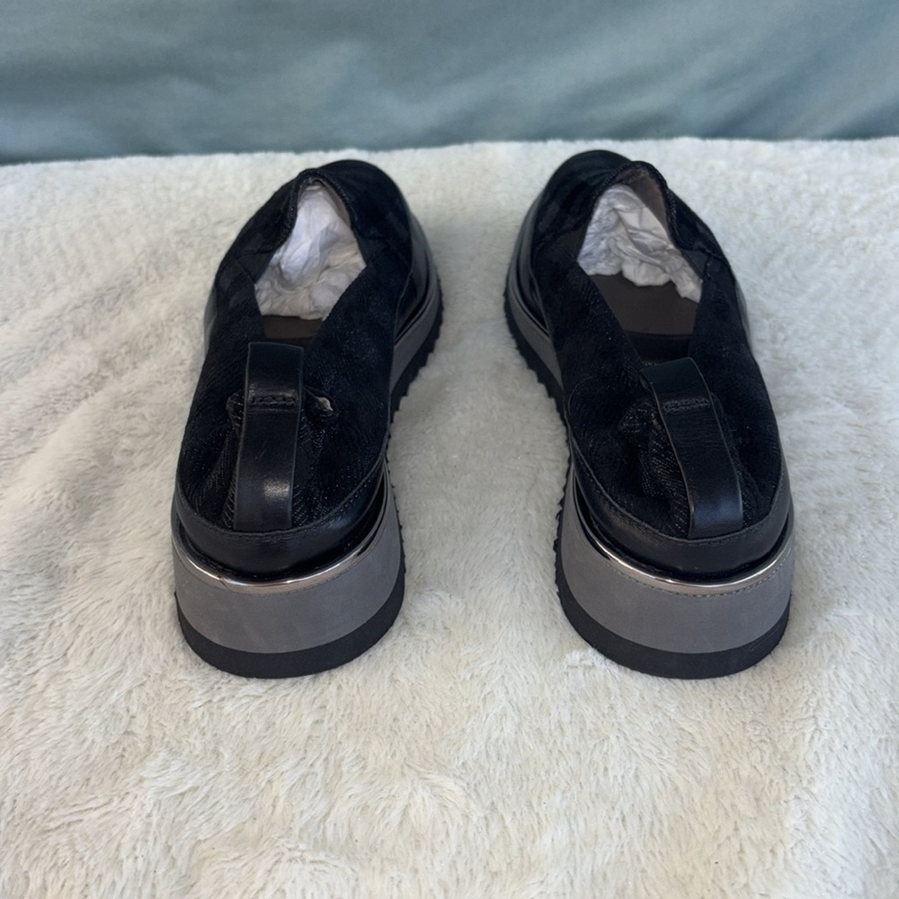 NWOT Ron White Women's Naverina Slip on Sneakers Loafes Sz 37 Tartan Plaid Black - Picture 4 of 8